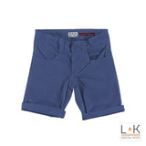 Bermuda in Cotone Effetto Nido D'ape Bambino Blu Sarabanda M639 - SARABANDA - LuxuryKids