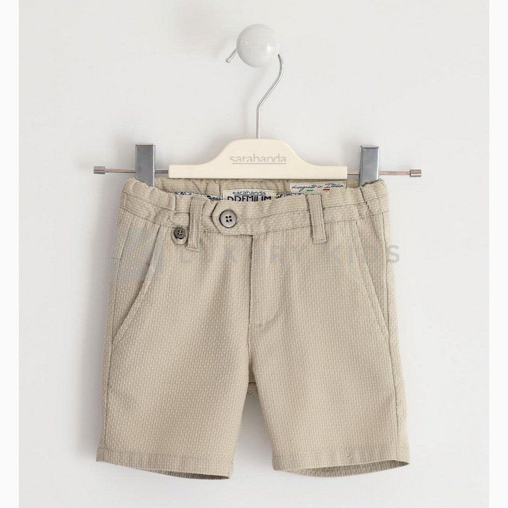 Bermuda in cotone Elegante Beige  Bambino  Sarabanda J533 - SARABANDA - LuxuryKids