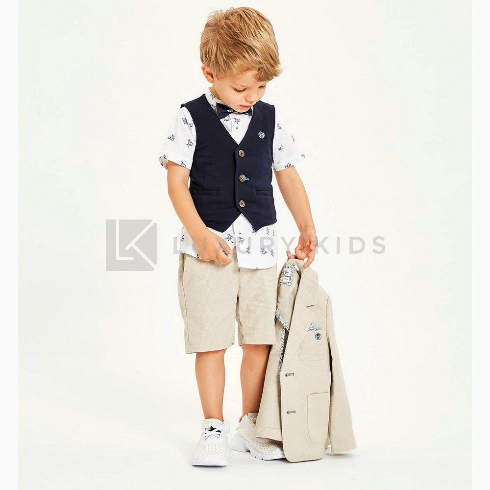 Bermuda in cotone Elegante Beige  Bambino  Sarabanda J533 - SARABANDA - LuxuryKids