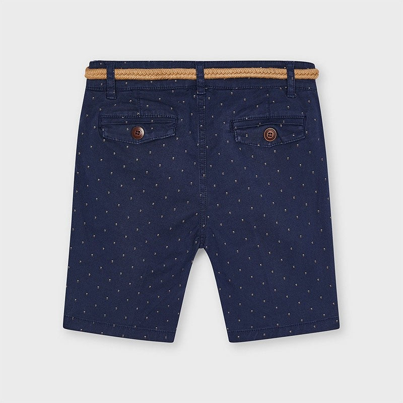 Bermuda In Cotone Stampato Blu con cintura Bambino Mayoral 3243B - MAYORAL - LuxuryKids
