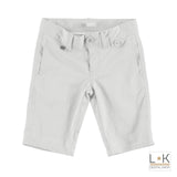 Bermuda in Tinta Unita con Micro Righe Bambino Bianco Sarabanda S662 - SARABANDA - LuxuryKids