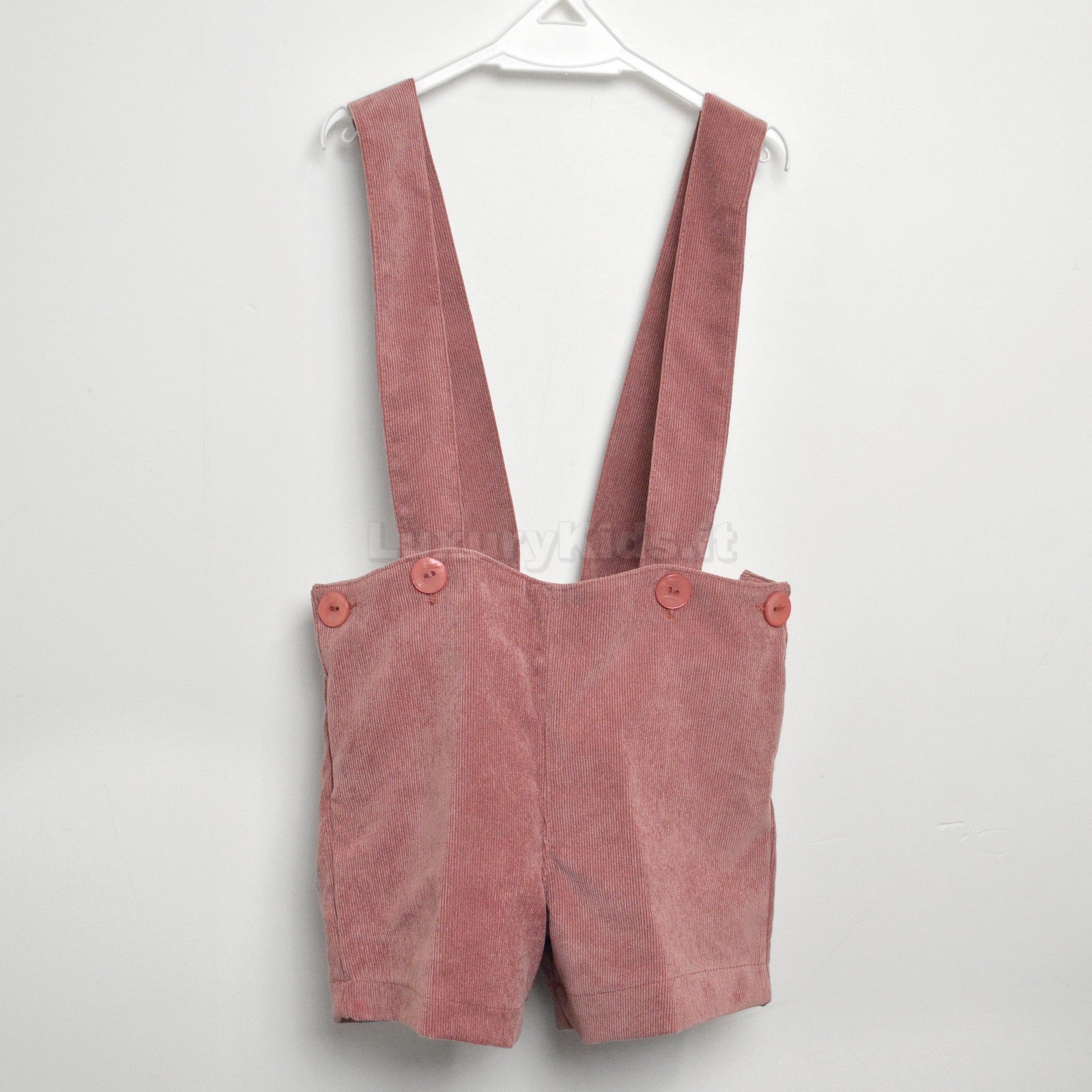 Bermuda in Velluto Elegante con bretelle Bordeaux Chiaro Per Bambino Paloma de la O SI8BM1B - PALOMA DE LA O - LuxuryKids