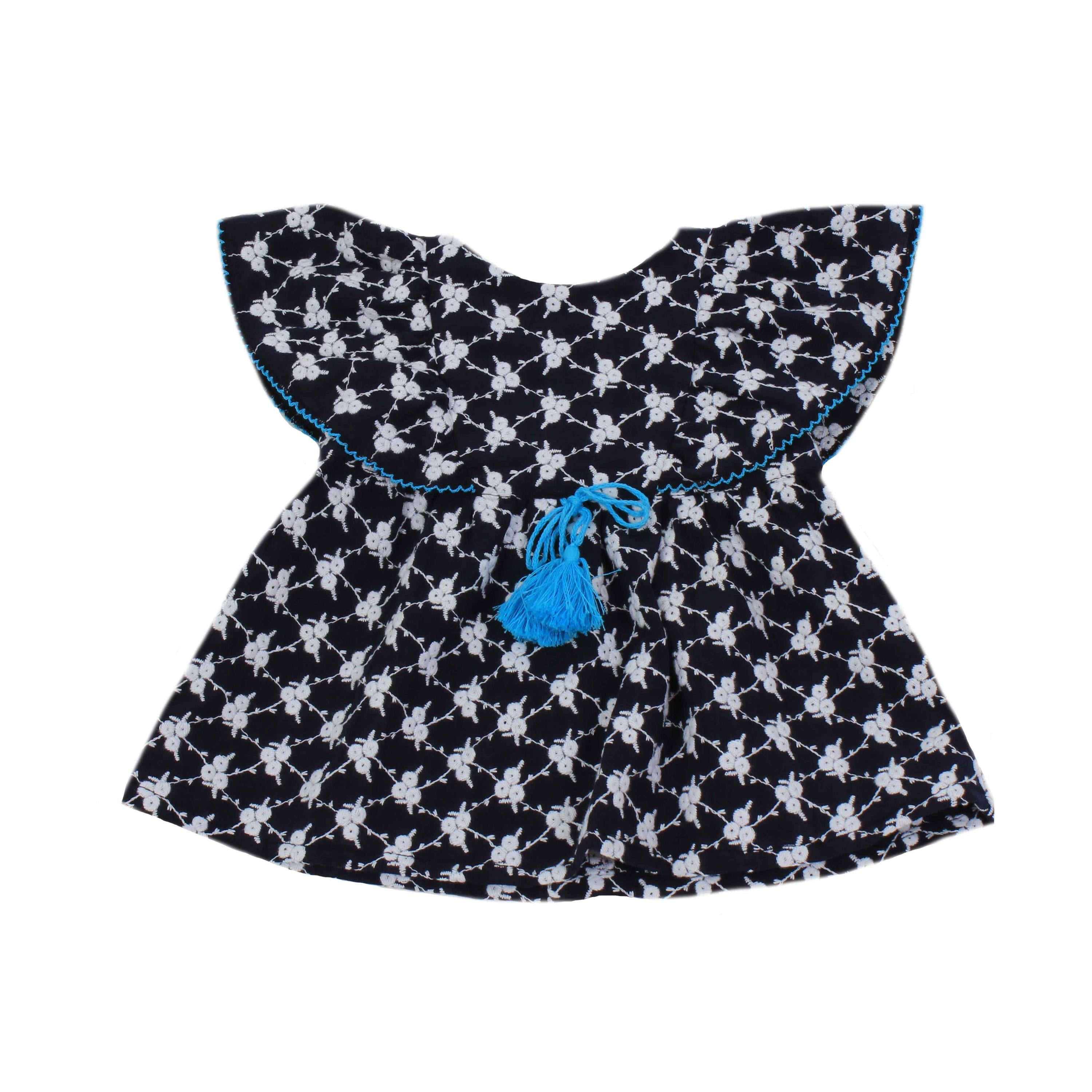 Blusa Con Volant In Cotone Blu Neonata DR.KID DK300 - DR.KID - LuxuryKids