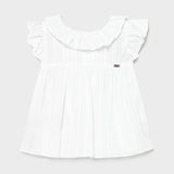 Blusa In Cotone Traforato Con Volant Bianca Neonata MAYORAL 1180 - MAYORAL - LuxuryKids