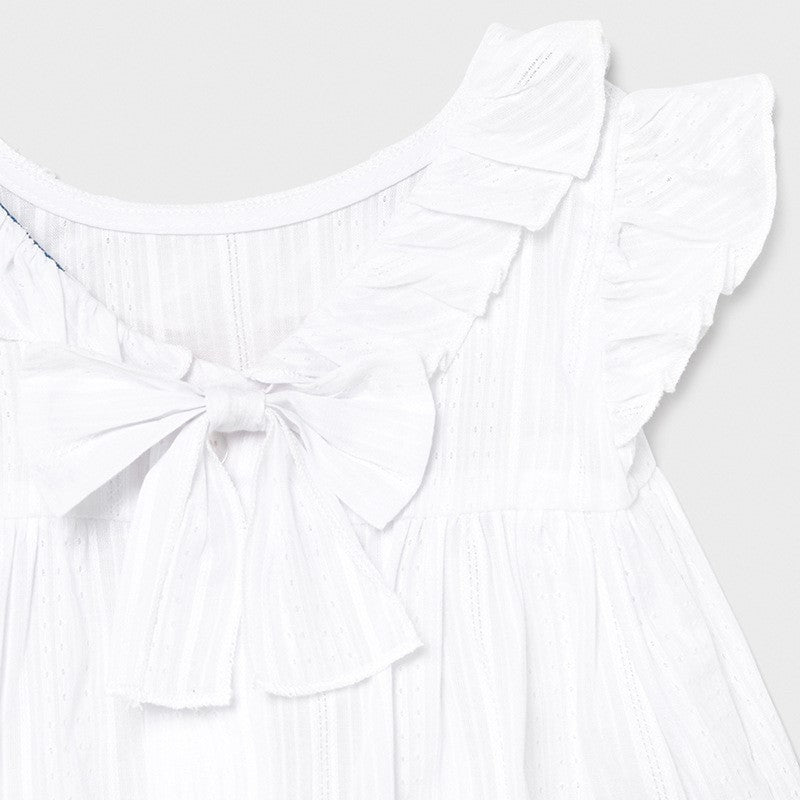 Blusa In Cotone Traforato Con Volant Bianca Neonata MAYORAL 1180 - MAYORAL - LuxuryKids