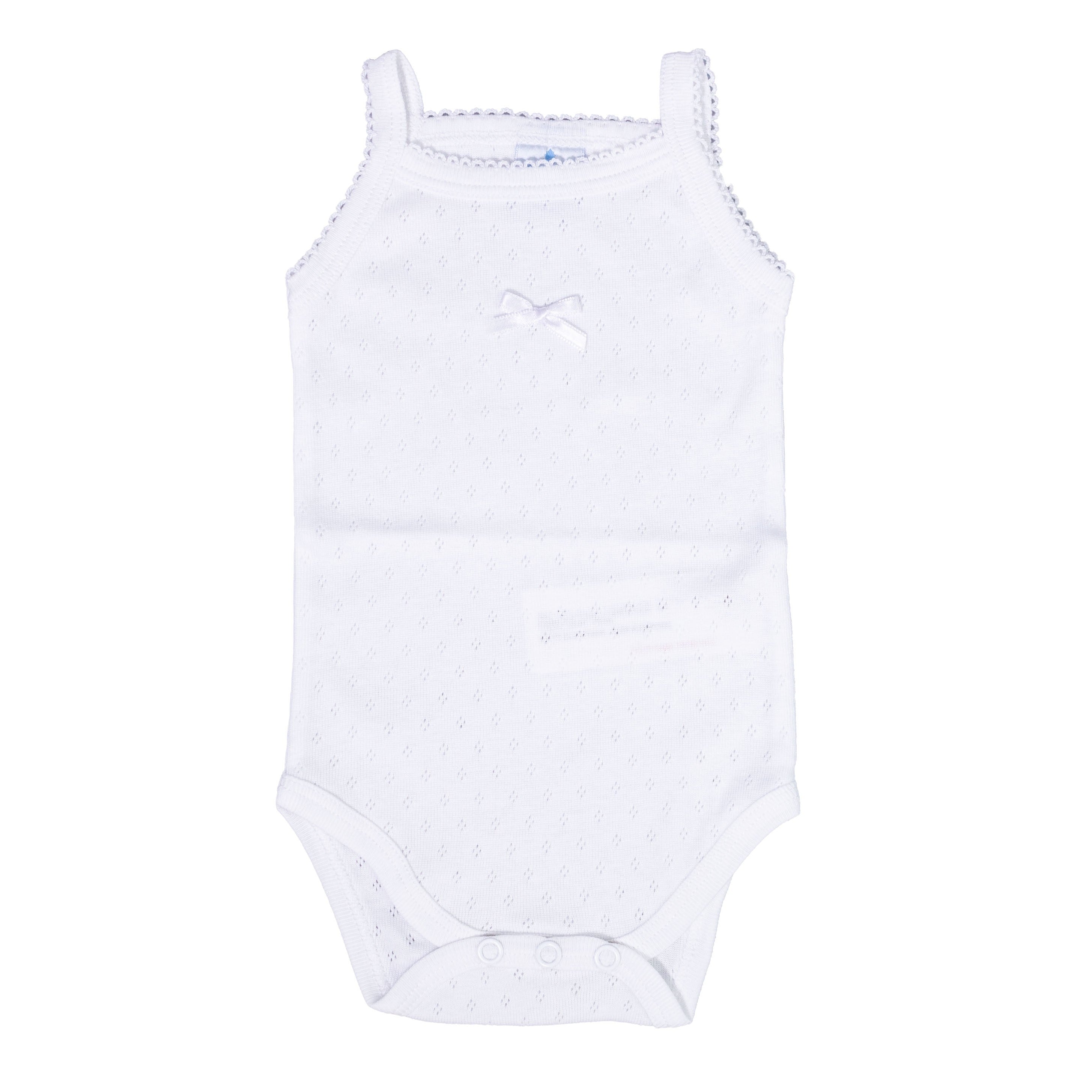 Body In Cotone Spalla Stretta Bianco Neonata SARDON LA456 - SARDON - LuxuryKids