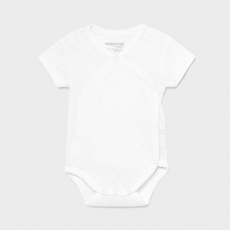 Body Mezza Manica Basic In Cotone Traforato Per Neonati MAYORAL 191B - MAYORAL - LuxuryKids