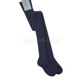 Calza in caldo cotone a coste elegante neonati Blu  STORY LORIS 13311B-00 - STORY LORIS - LuxuryKids