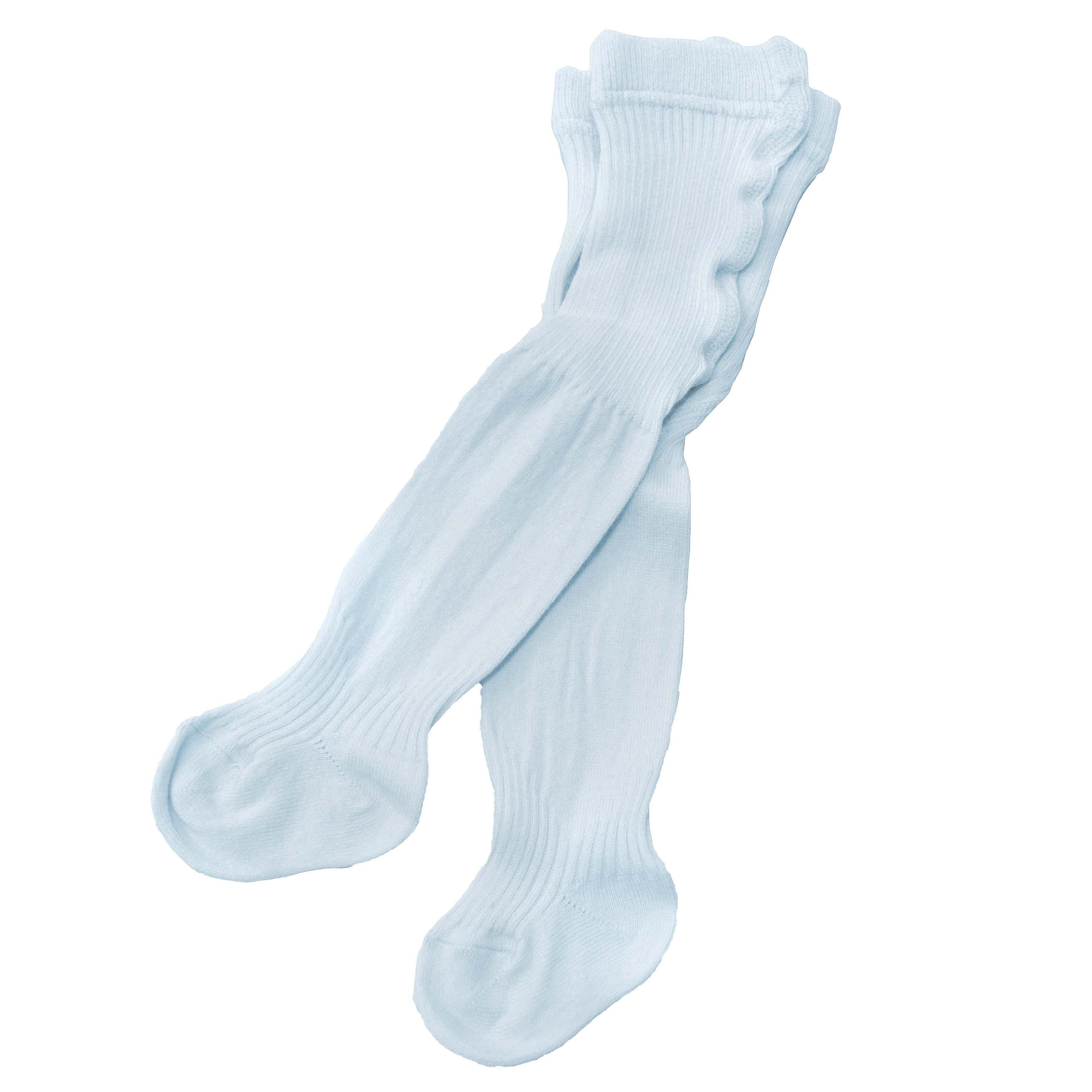Calza in caldo cotone a costine alla caviglia elegante neonati celeste  STORY LORIS 13834 - STORY LORIS - LuxuryKids