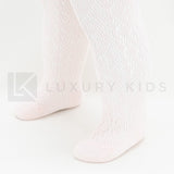 Calza in caldo cotone traforata Neonata Rosa STORY LORIS 13198R - STORY LORIS - LuxuryKids