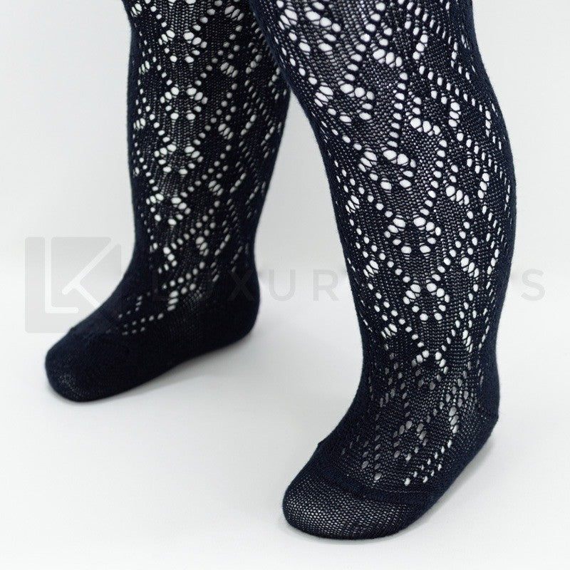 Calza in caldo cotone traforata Unisex Neonati Blu  STORY LORIS 13198B - STORY LORIS - LuxuryKids