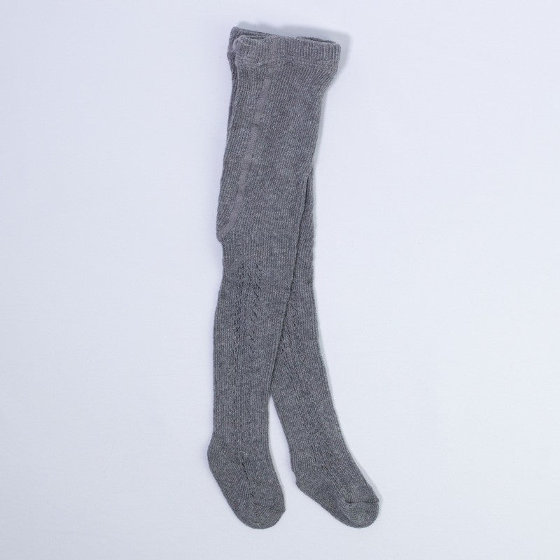 Calzamaglia In Caldo Cotone Traforata Grigio Scuro Bambini CARLOMAGNO 1031 - CARLOMAGNO - LuxuryKids