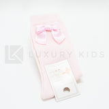 Calzettone Lungo In Caldo Cotone Con Fiocco Neonata Romboli BAC31L - ROMBOLI - LuxuryKids