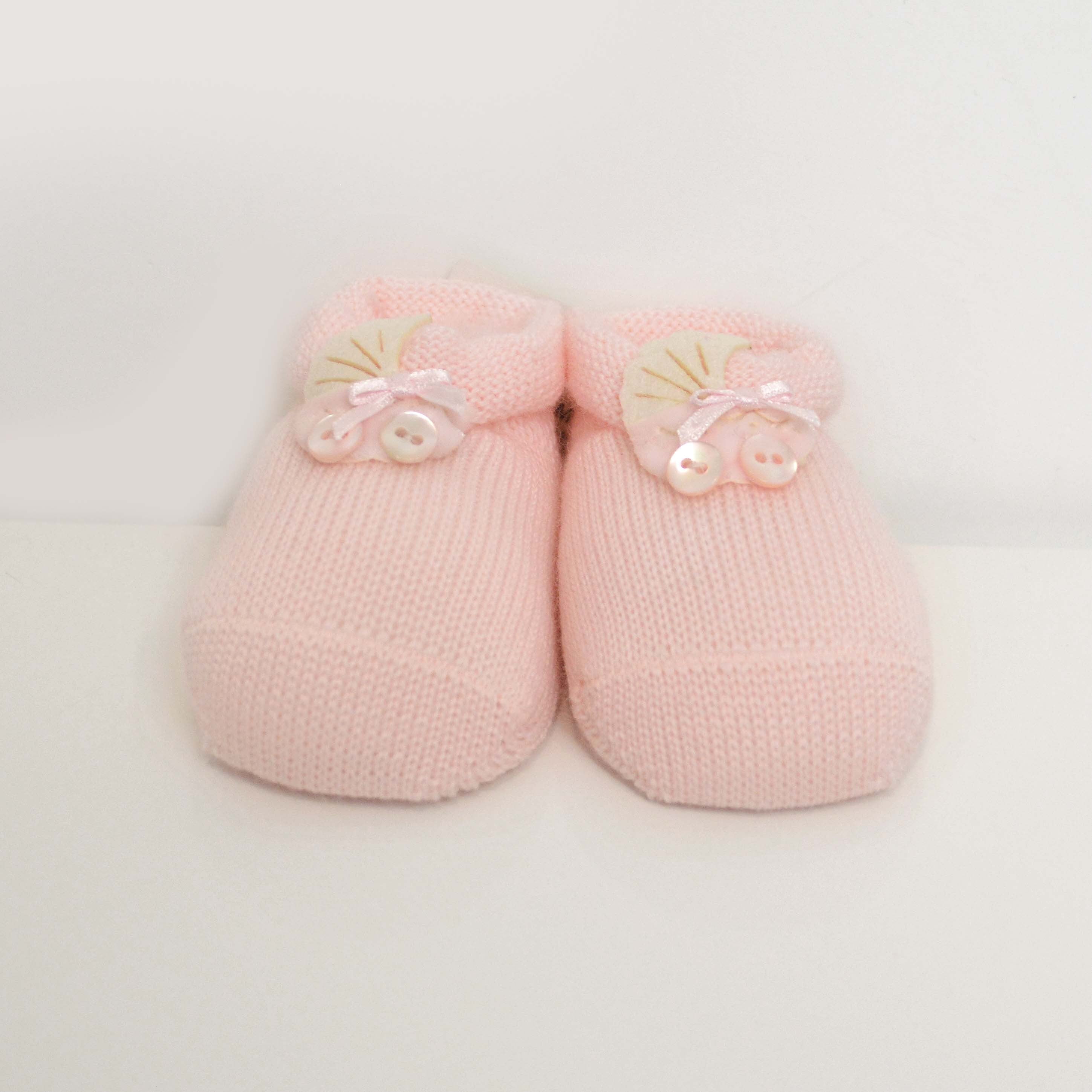 Calzini scarpetta in lana e carrozzina in pannolencio Neonata Rosa STORY LORIS 4921R-00 - STORY LORIS - LuxuryKids