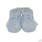 Calzini Scarpetta In Lana Neonato Celeste Story Loris 3277-00-CELESTE - STORY LORIS - LuxuryKids