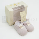 Calzino Scarpetta In 100% lana vergine Con Applicazione Di 2 Orsetti Neonato Story Loris 3703 - STORY LORIS - LuxuryKids