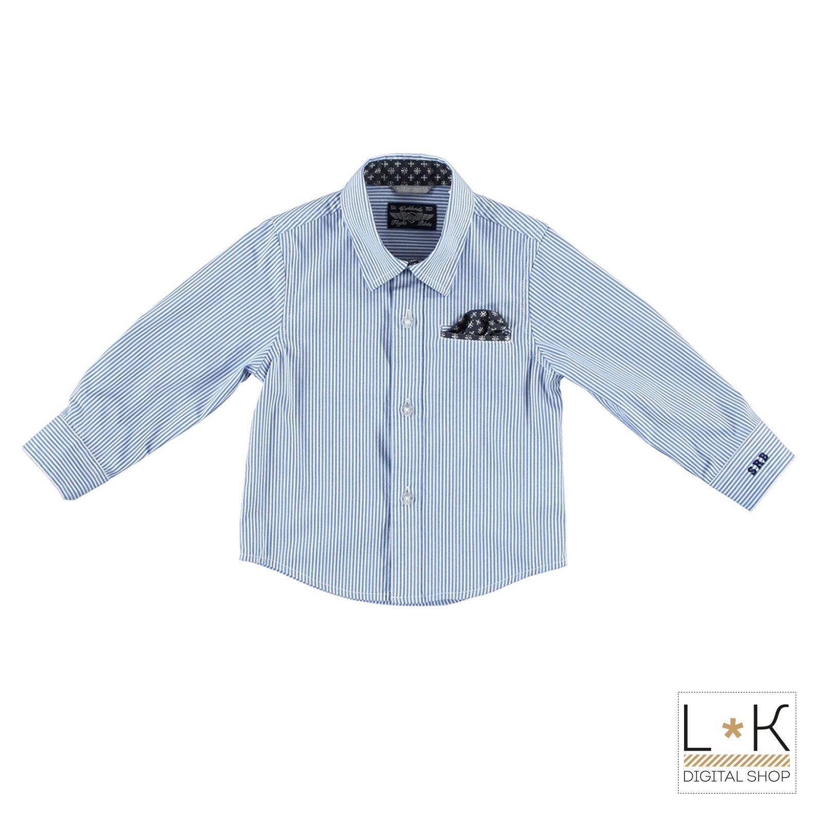 Camicia a Righe con Pochette Neonato Sarabanda M113 - SARABANDA - LuxuryKids