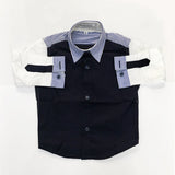 Camicia a Tinta Unita con Collo a Righe Bambino Brian Rush GRANDMULTICOLOR - BRIAN RUSH - LuxuryKids