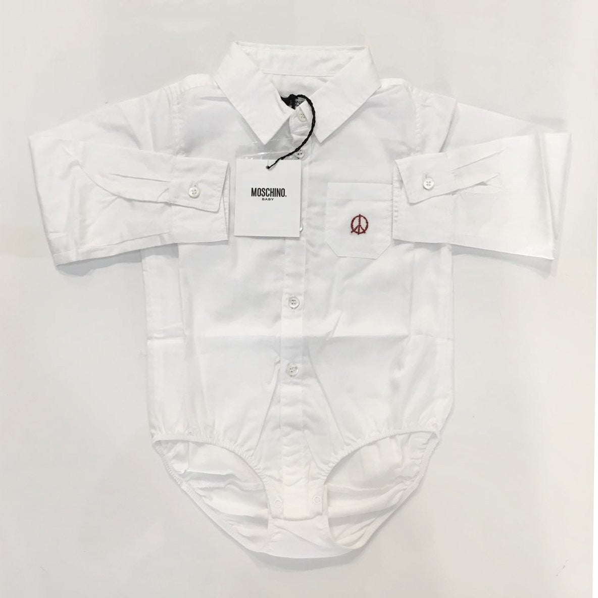 Camicia a Tinta Unita Neonato Moschino MUC657 - MOSCHINO - LuxuryKids