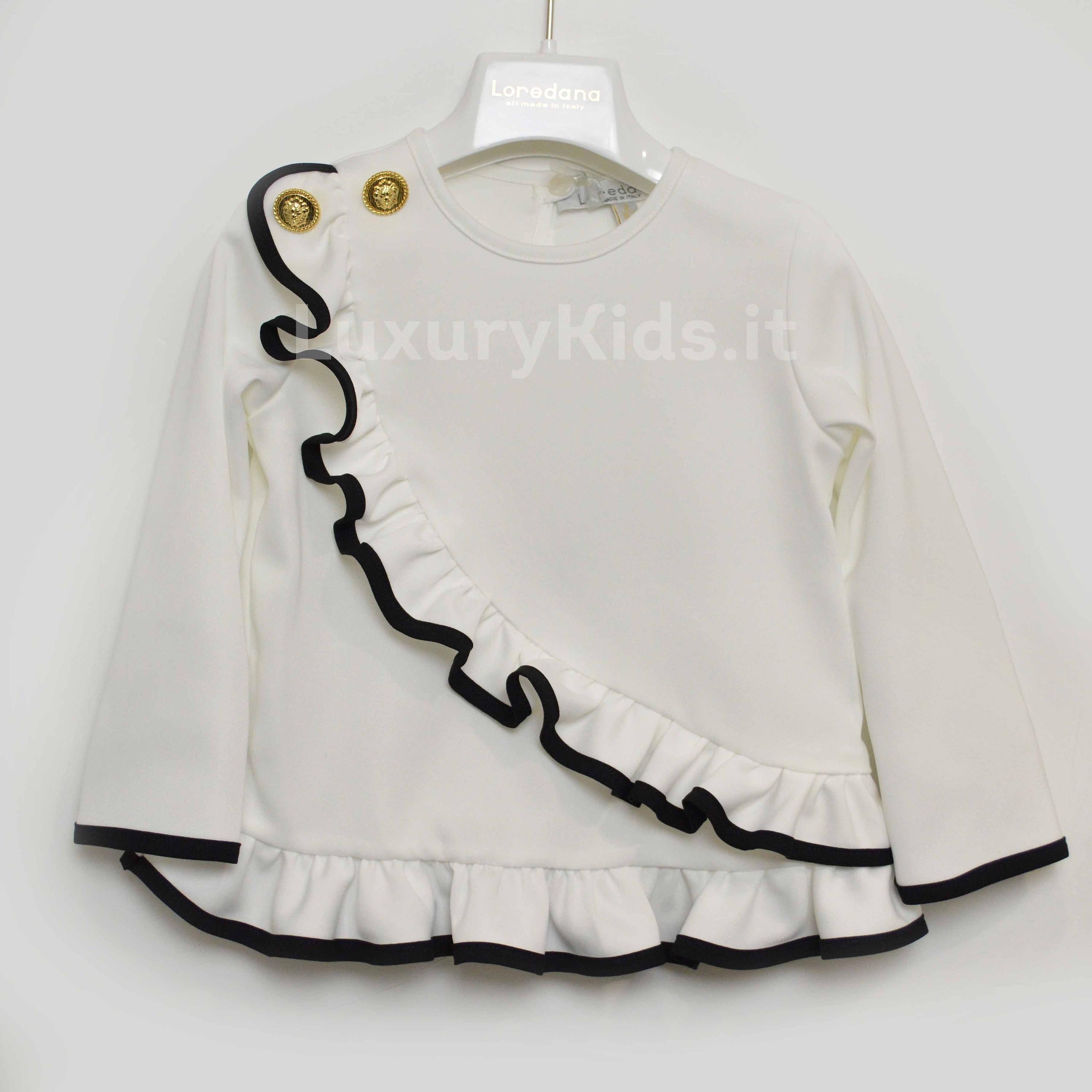 Camicia con rouches Elegante chic Moda Neonata  LOREDANA 7102 - LOLO' - LuxuryKids