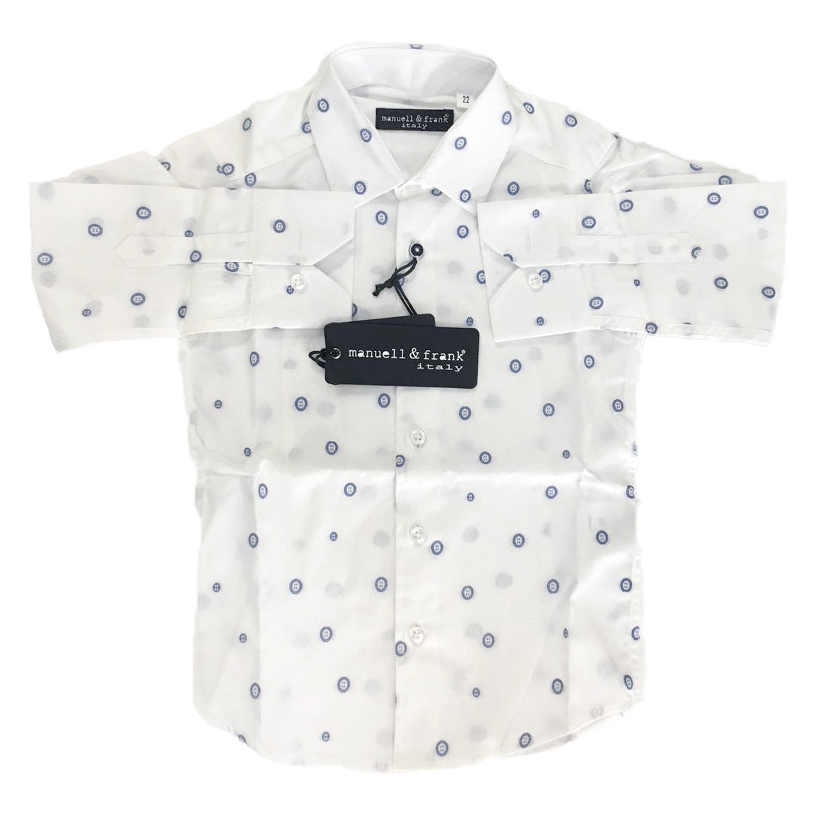 Camicia con stampa Bottoni Blu elettrico   Manuell & Frank M2562 - MANUELL&FRANK - LuxuryKids