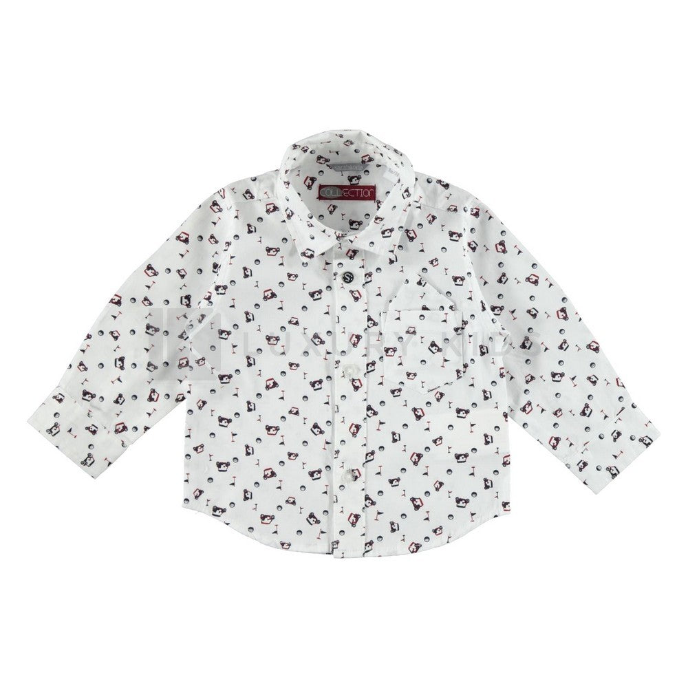 Camicia con stampa trattori  Neonato Sarabanda R115 - SARABANDA - LuxuryKids