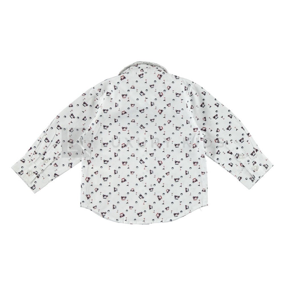 Camicia con stampa trattori  Neonato Sarabanda R115 - SARABANDA - LuxuryKids