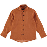 Camicia In Misto Lino Con Collo Coreano Coccio Bambino MANUELL&FRANK MF3159B - MANUELL&FRANK - LuxuryKids