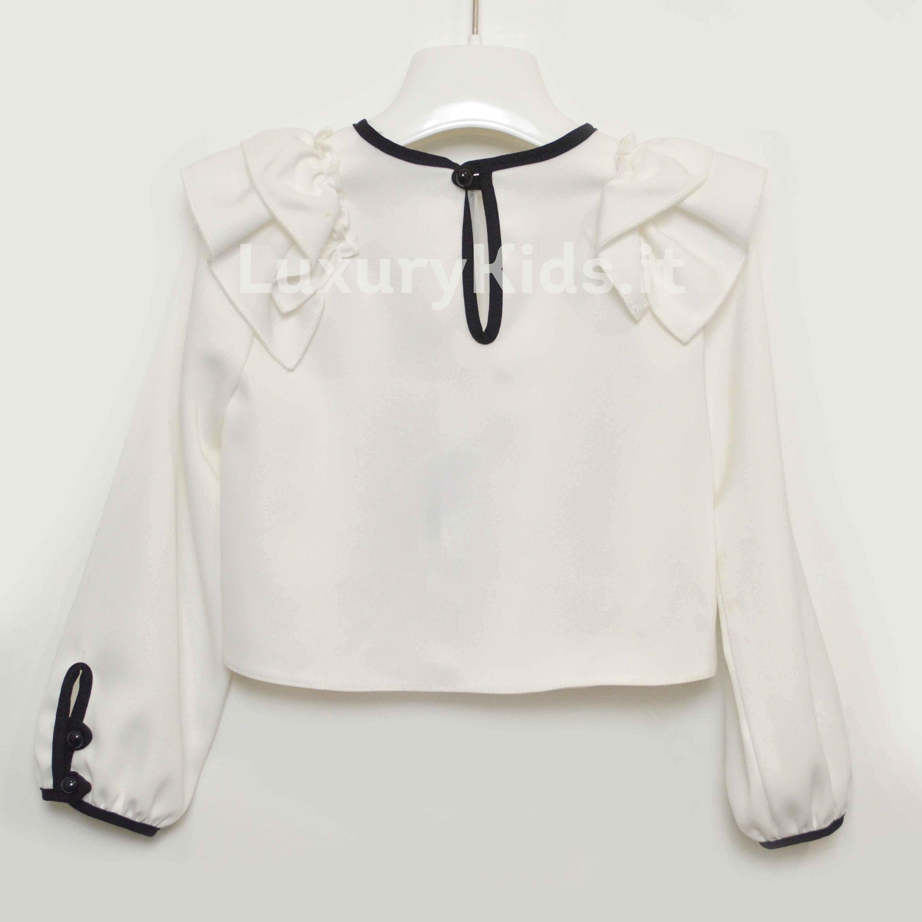 Camicia manica lunga  e ruches Elegante Moda Bambina LOREDANA 7168 - LOLO' - LuxuryKids