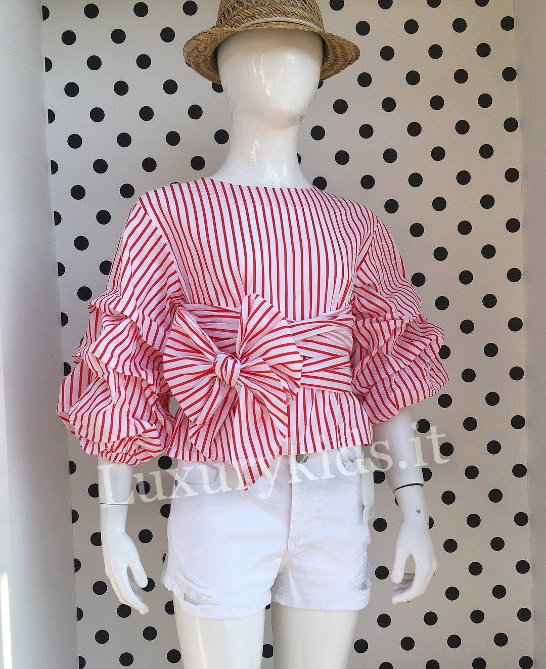 Camicia Righe Rosso Bianco Bambina Fun&Fun FNJSH3730 - FUN&FUN - LuxuryKids