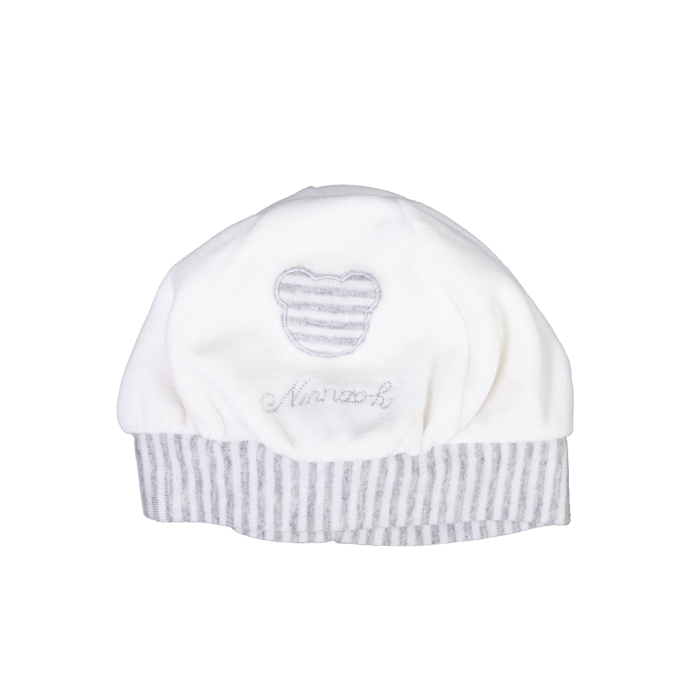 Cappellino in Ciniglia Neonato Panna NINNAOH I15274 - NINNAOH - LuxuryKids