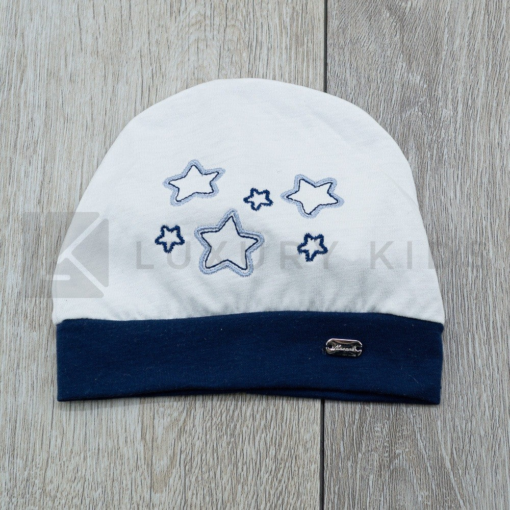 Cappellino In cotone Con Stelle Per Neonato Ninnaoh E20237 - NINNAOH - LuxuryKids