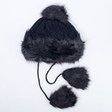 Cappello Con Pompon Nero Bambina FUN&FUN  FNJAC7461 - FUN&FUN - LuxuryKids