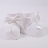 Calzino Scarpetta In Caldo Cotone Con Fiocchetto Neonati CARLOMAGNO 2400 - CARLOMAGNO - LuxuryKids
