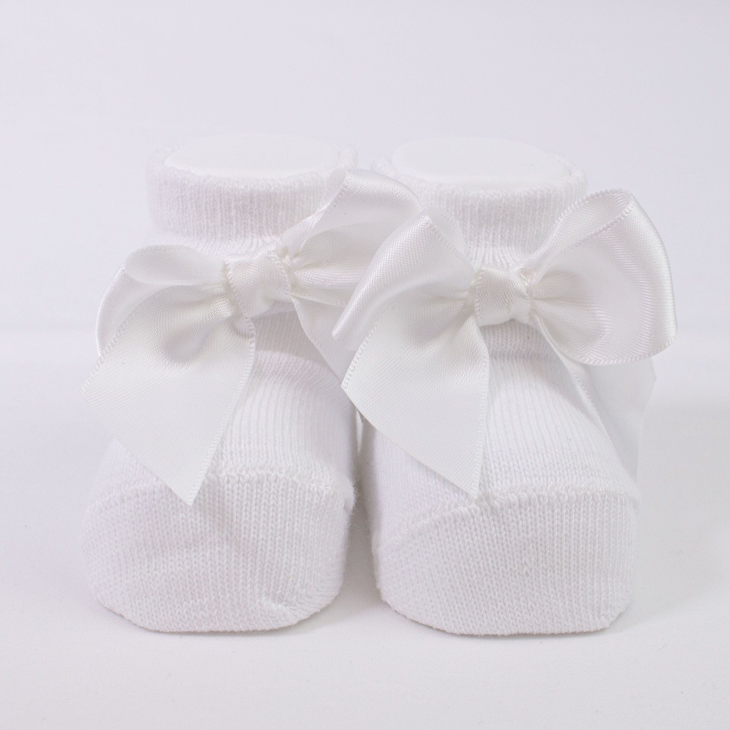 Calzino Scarpetta In Caldo Cotone Con Fiocchetto Neonati CARLOMAGNO 2400 - CARLOMAGNO - LuxuryKids