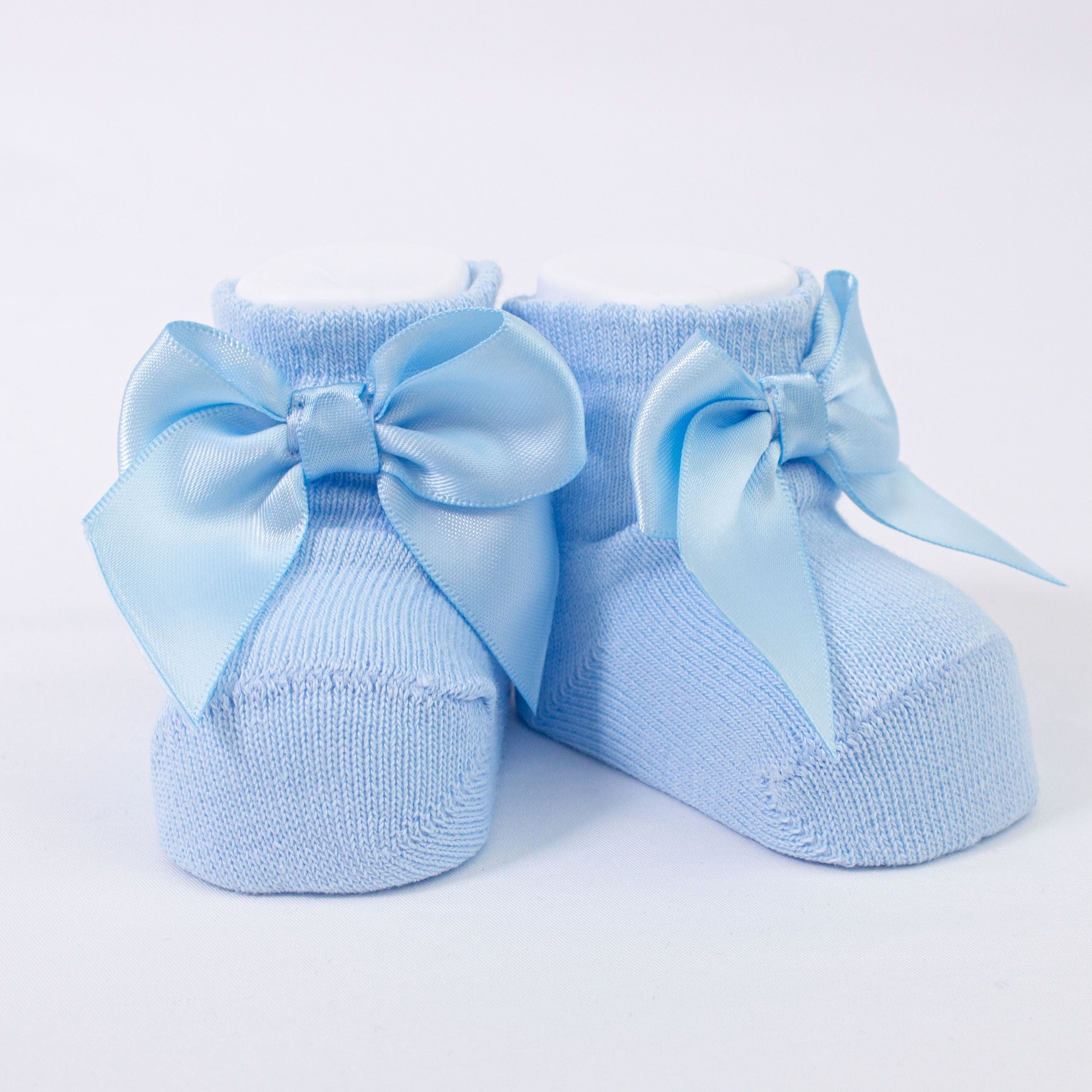 Calzino Scarpetta In Caldo Cotone Con Fiocchetto Neonati CARLOMAGNO 2400 - CARLOMAGNO - LuxuryKids