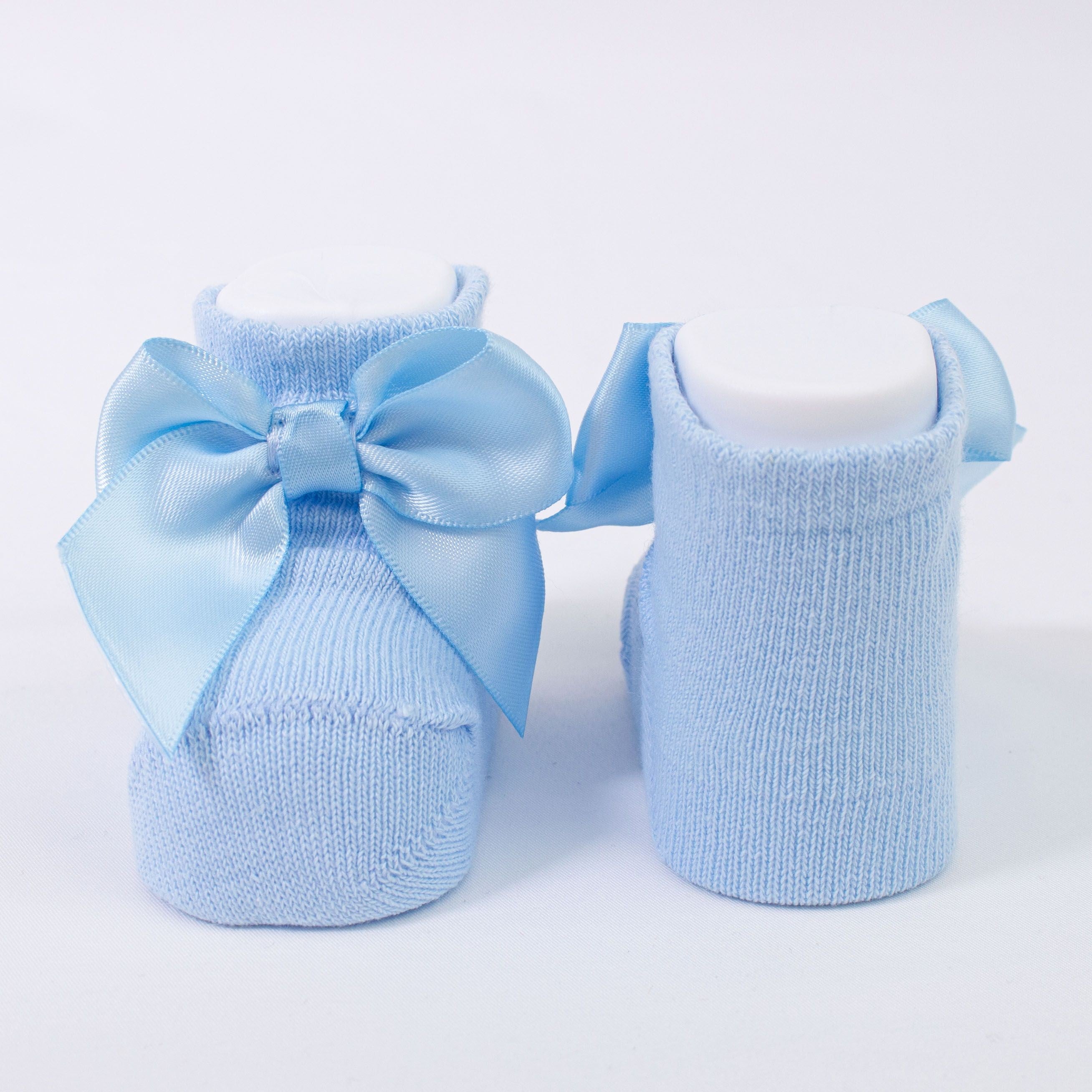 Calzino Scarpetta In Caldo Cotone Con Fiocchetto Neonati CARLOMAGNO 2400 - CARLOMAGNO - LuxuryKids