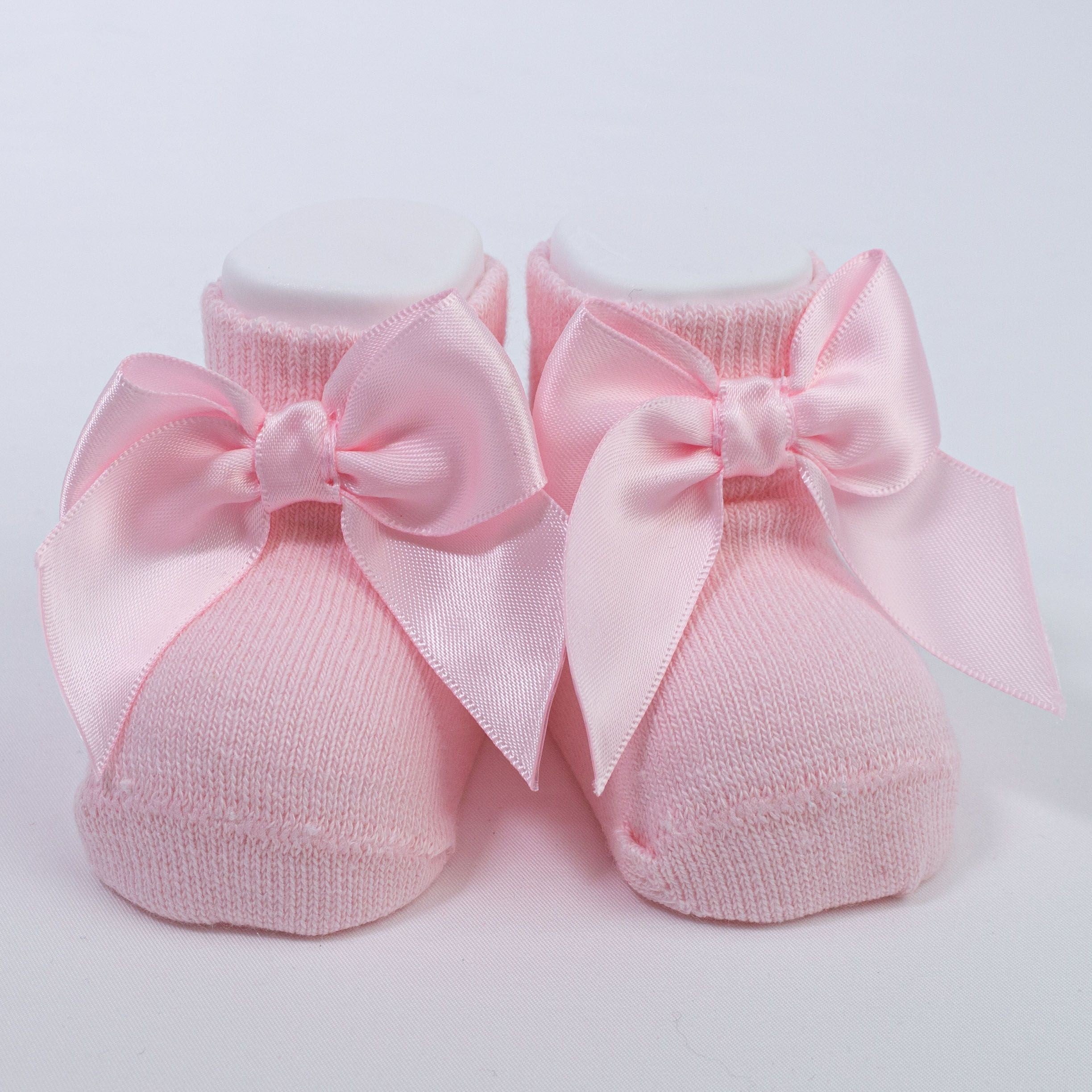 Calzino Scarpetta In Caldo Cotone Con Fiocchetto Neonati CARLOMAGNO 2400 - CARLOMAGNO - LuxuryKids