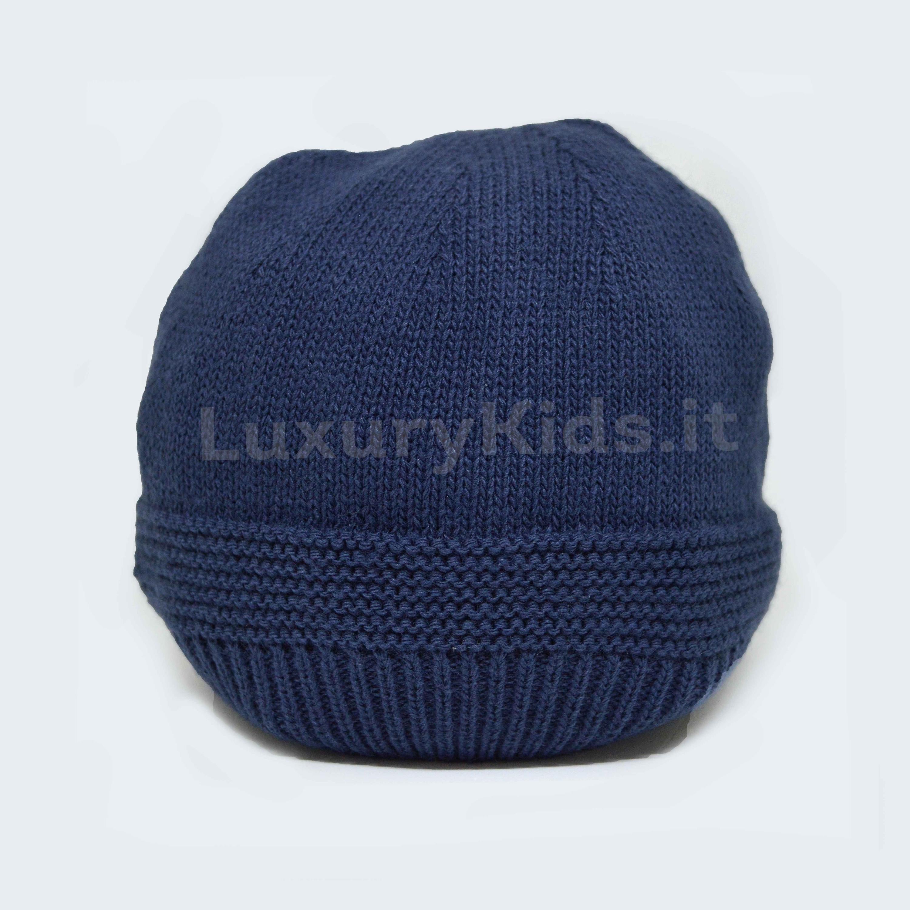 Cappello in Misto Lana Blu Neonato A&J 271BL - A&J - LuxuryKids