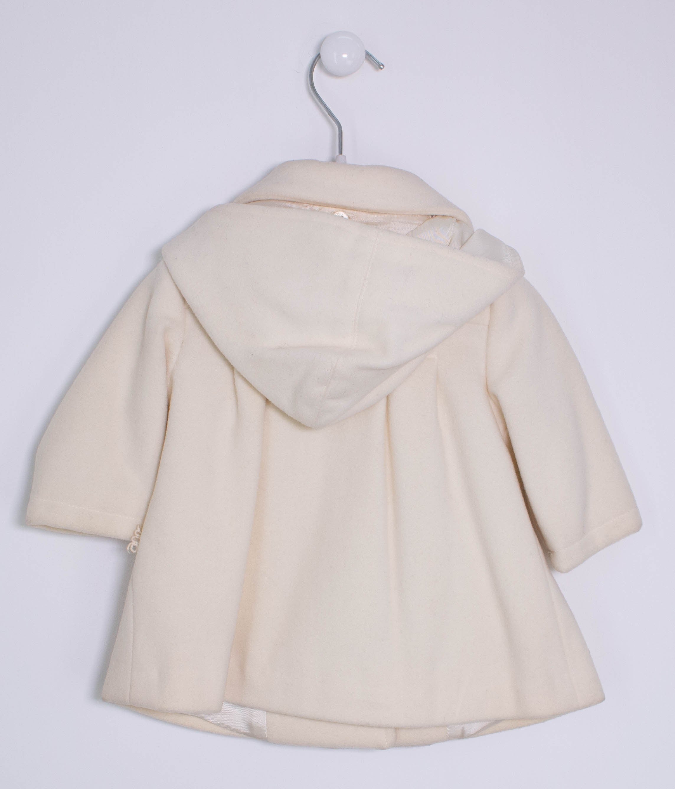 Cappotto in Panno con Cappuccio Panna Neonata Minibanda F693 - MINIBANDA - LuxuryKids