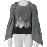 Cardigan Aperto con Cappuccio In Caldo Cotone Grigio Bambina Take Two MO2616 - TAKE TWO - LuxuryKids