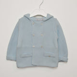 Cardigan con Cappuccio in Lana Celeste Neonato Patachou 2333030 - PATACHOU - LuxuryKids