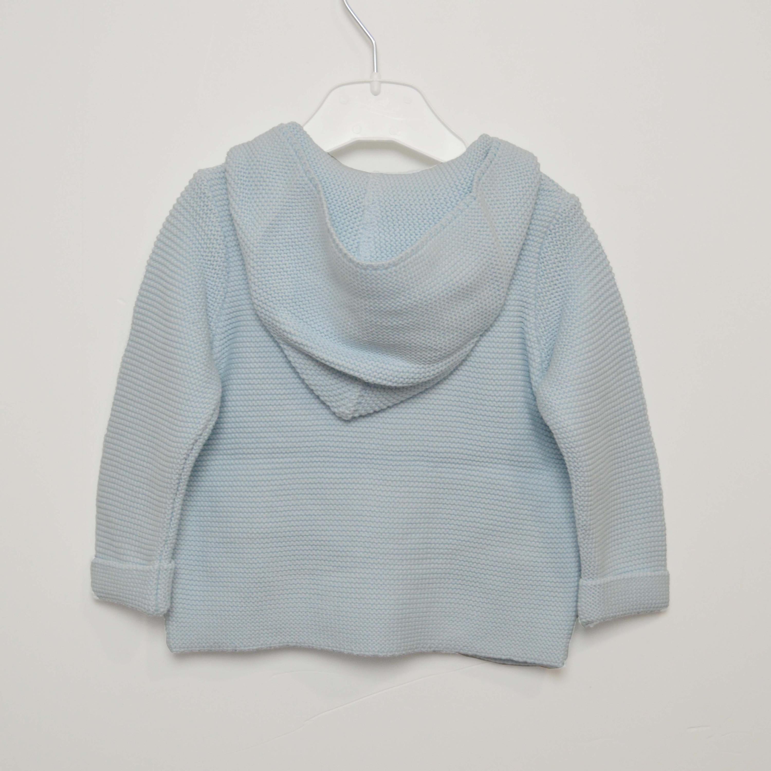 Cardigan con Cappuccio in Lana Celeste Neonato Patachou 2333030 - PATACHOU - LuxuryKids