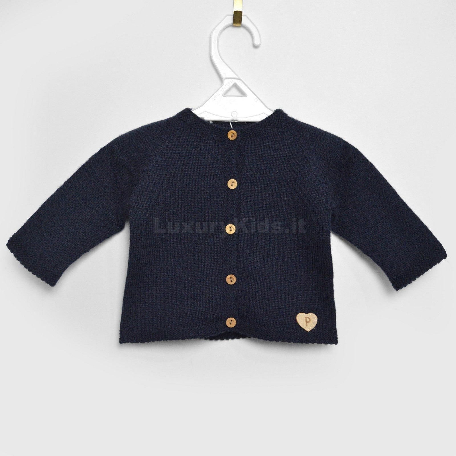 Cardigan Elegante in Caldo Cotone Blu Per Neonato Paloma de la O ZI8QT1 - PALOMA DE LA O - LuxuryKids