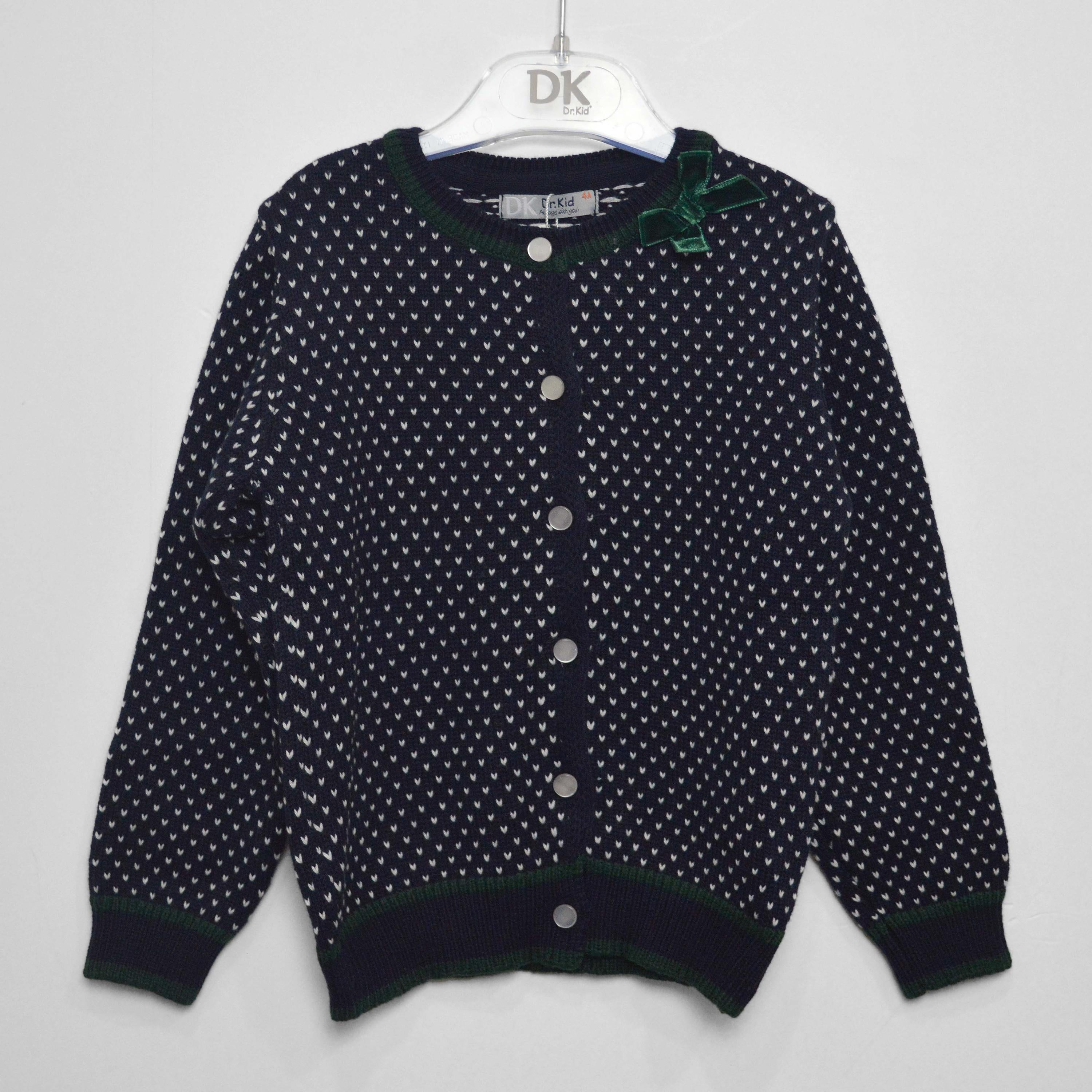 Cardigan Elegante in Misto lana Blu Bambina Dr.Kids 403 - DR.KID - LuxuryKids