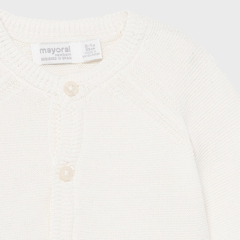 Cardigan In Cotone Tricot Neonato MAYORAL 1330 - MAYORAL - LuxuryKids