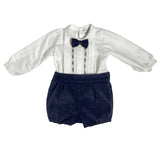 Completo Elegante In Velluto Neonato PONTO POR PONTO 5872 - PONTO POR PONTO - LuxuryKids