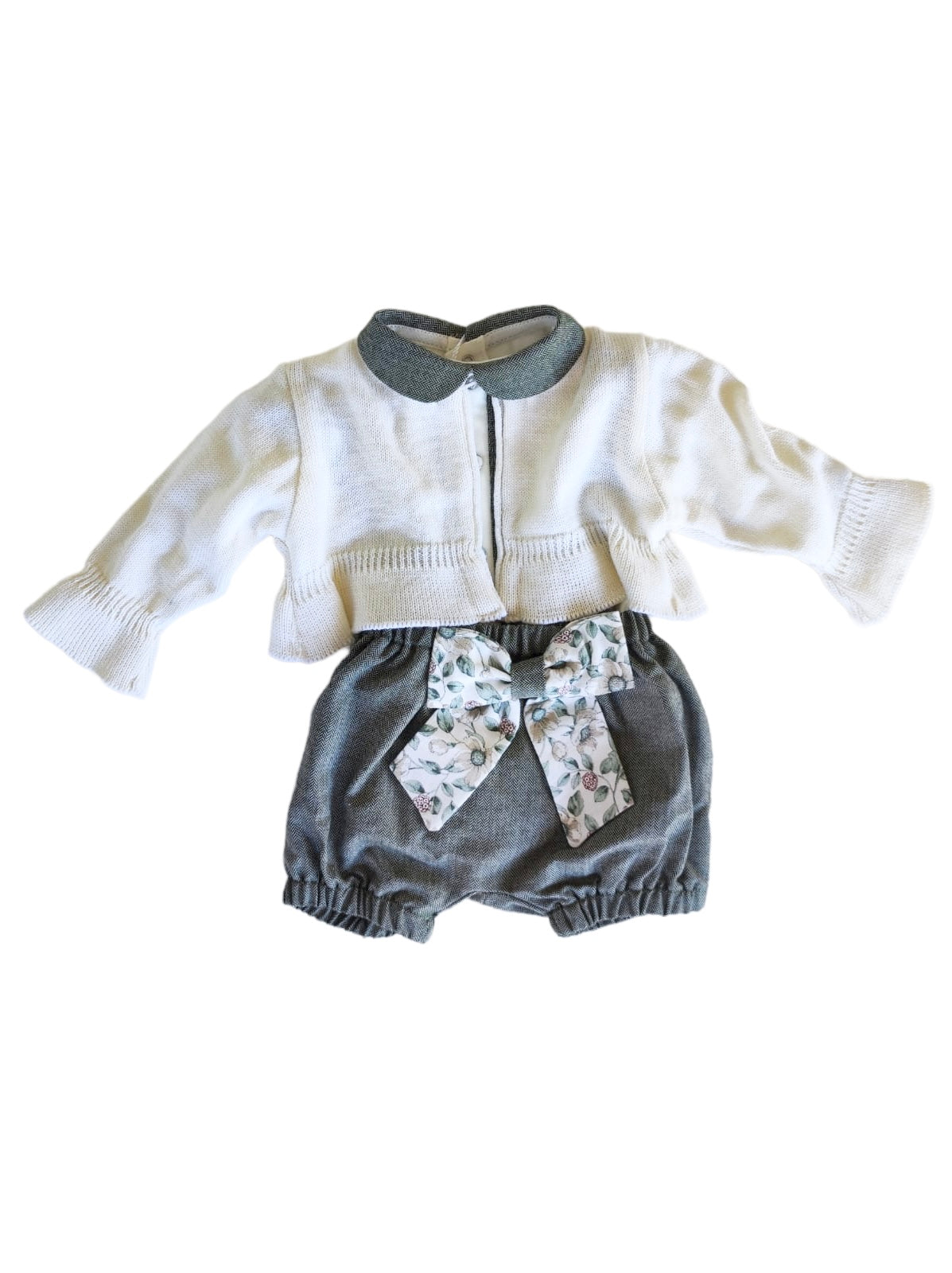 Pagliaccetto In Caldo Cotone Con Cardigan Neonata LA SARTORIA DEI PICCOLI LPB201 - LA SARTORIA DEI PICCOLI - LuxuryKids