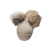 Cappello in Lana 100% a Coste con Doppio Pon-Pon in Murmasky Unisex Creazioni Luana 7402 - CREAZIONI LUANA - LuxuryKids