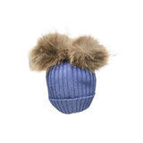 Cappello in Lana 100% a Coste con Doppio Pon-Pon in Murmasky Unisex Creazioni Luana 7402 - CREAZIONI LUANA - LuxuryKids